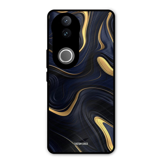 Golden Blue Paint Vivo V50 Mobile Back Cover - Aesthetic PrintShield Case