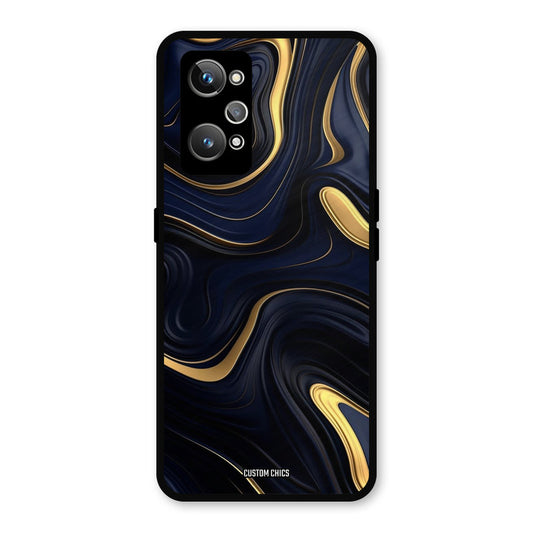 Golden Blue Paint Realme GT 2 Mobile Back Cover - Aesthetic PrintShield Case