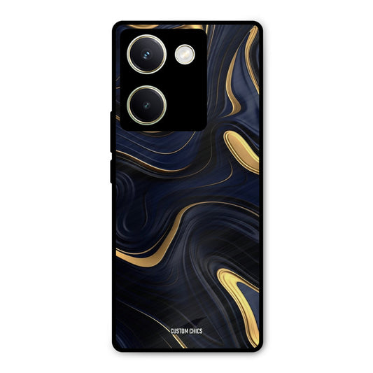 Golden Blue Paint Vivo Y200 Pro Mobile Back Cover - Aesthetic PrintShield Case