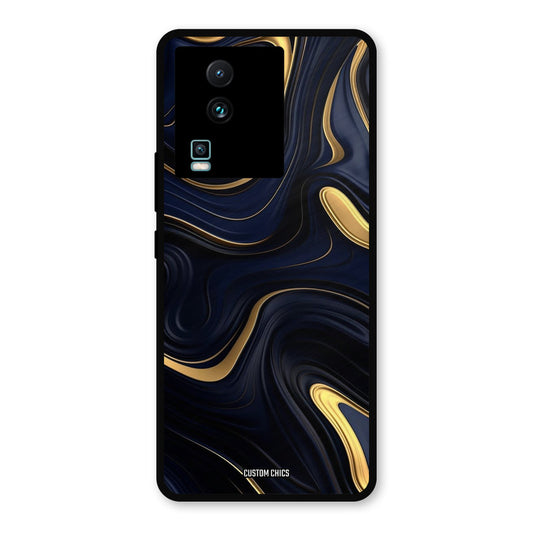 Golden Blue Paint IQOO Neo 7 Pro Mobile Back Cover - Aesthetic PrintShield Case