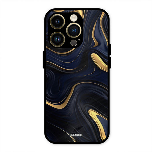 Golden Blue Paint iPhone 14 Pro Max Mobile Back Cover - Aesthetic PrintShield Case