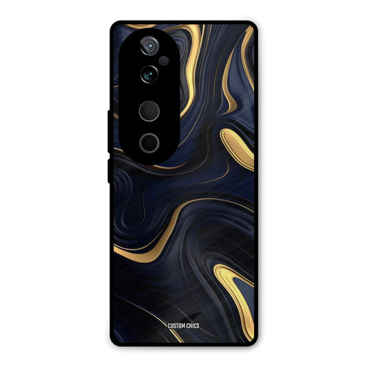Golden Blue Paint Vivo V40 Pro Mobile Back Cover - Aesthetic PrintShield Case