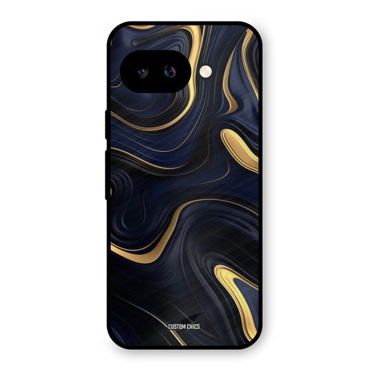 Golden Blue Paint Google Pixel 9A Mobile Back Cover - Aesthetic PrintShield Case