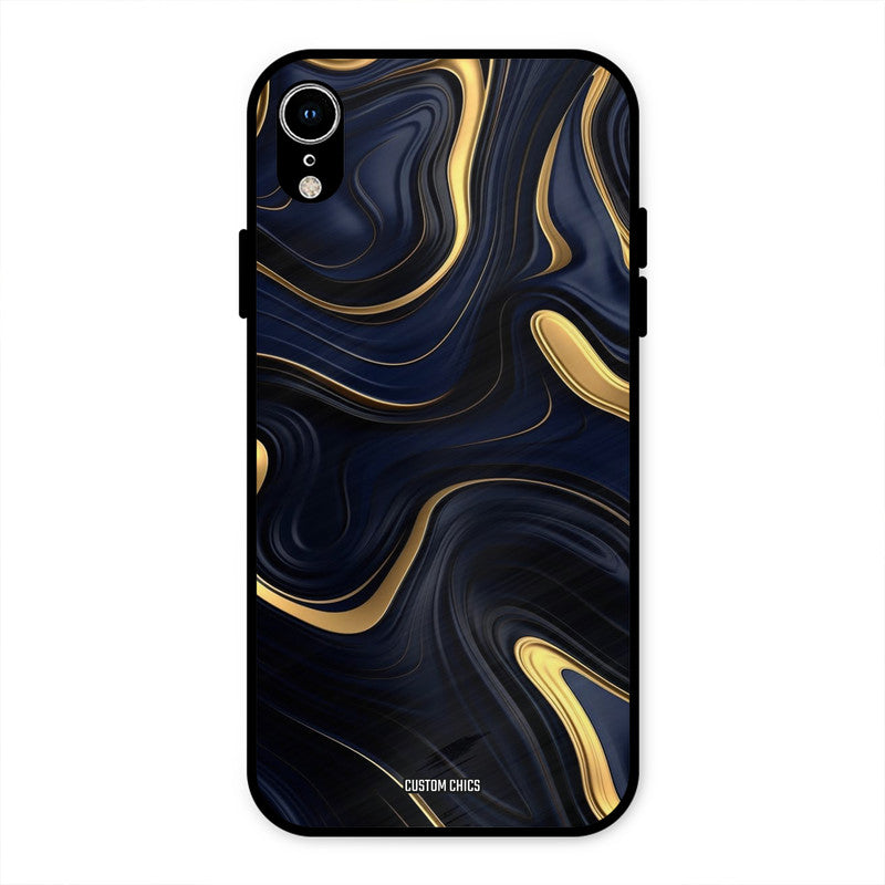 Golden Blue Paint iPhone XR Mobile Back Cover - Aesthetic PrintShield Case