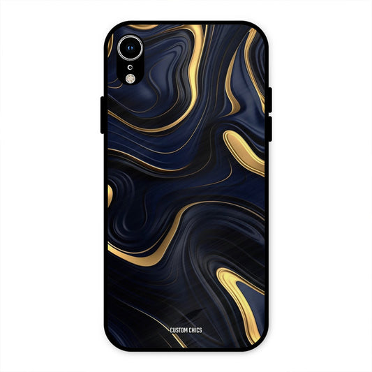 Golden Blue Paint iPhone XR Mobile Back Cover - Aesthetic PrintShield Case