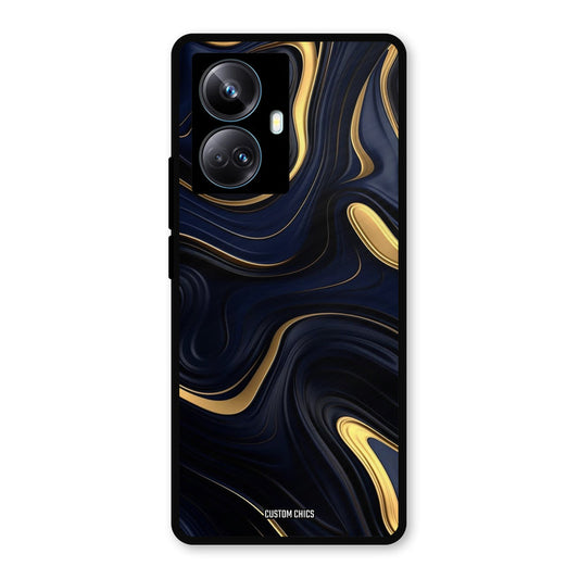 Golden Blue Paint Realme 10 Pro Plus Mobile Back Cover - Aesthetic PrintShield Case