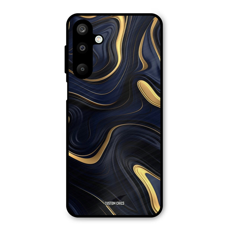 Golden Blue Paint Samsung Galaxy M16 Mobile Back Cover - Aesthetic PrintShield Case