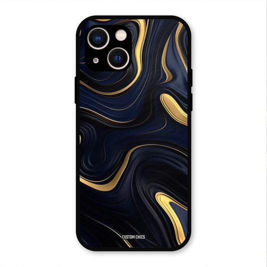 Golden Blue Paint iPhone 13 Mobile Back Cover - Aesthetic PrintShield Case