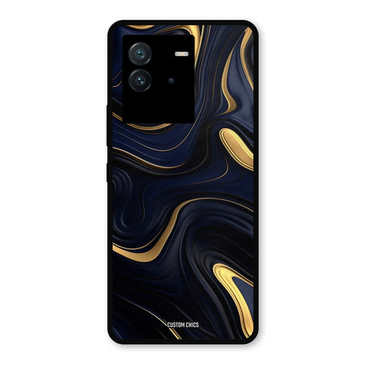 Golden Blue Paint iQoo Neo 6 Mobile Back Cover - Aesthetic PrintShield Case