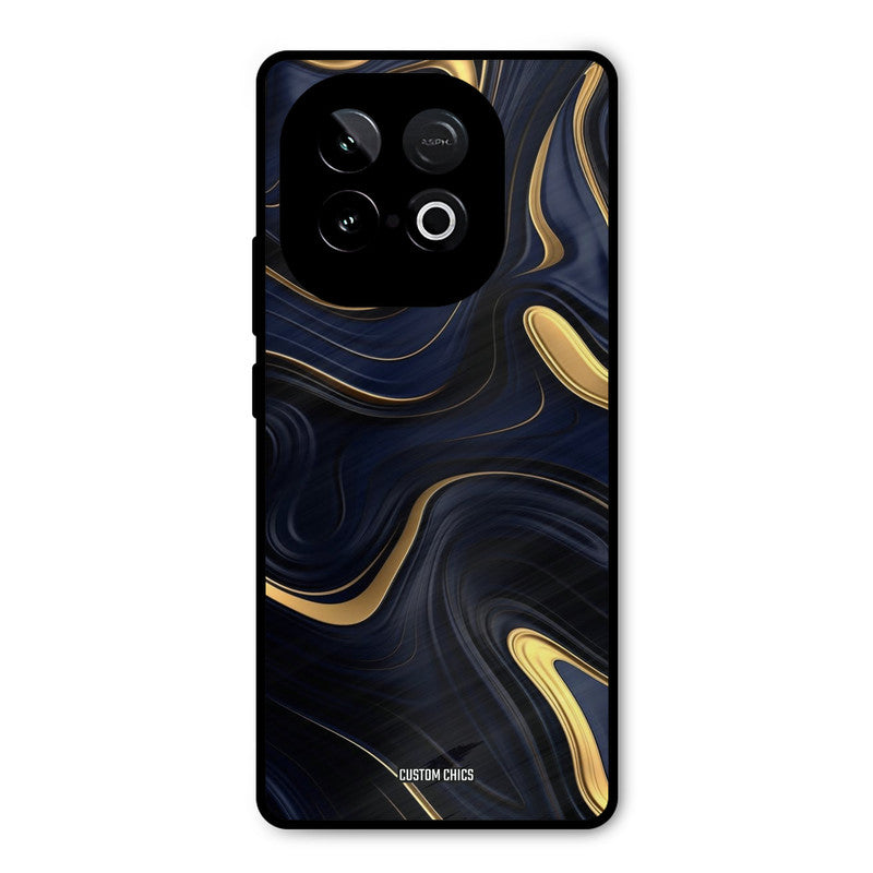 Golden Blue Paint iQOO Neo 10 Mobile Back Cover - Aesthetic PrintShield Case