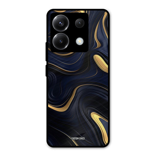 Golden Blue Paint Poco X6 Mobile Back Cover - Aesthetic PrintShield Case