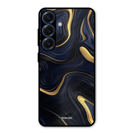 Golden Blue Paint Samsung Galaxy S25 Mobile Back Cover - Aesthetic PrintShield Case