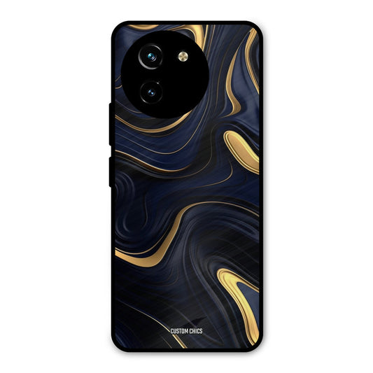 Golden Blue Paint Vivo Y200i Mobile Back Cover - Aesthetic PrintShield Case