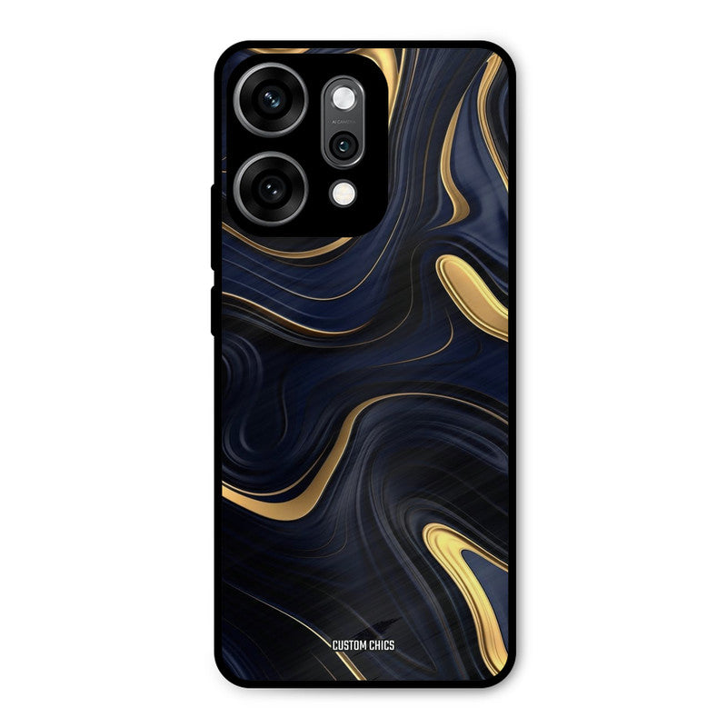 Golden Blue Paint Oppo Reno 14 Pro Mobile Back Cover - Aesthetic PrintShield Case
