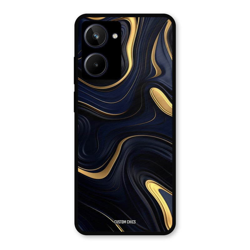Golden Blue Paint Realme 10 Mobile Back Cover - Aesthetic PrintShield Case