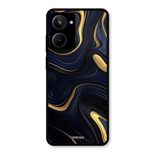Golden Blue Paint Realme 10 Mobile Back Cover - Aesthetic PrintShield Case