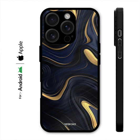 Golden Blue Paint Case – Premium PrintShield Mobile Cover