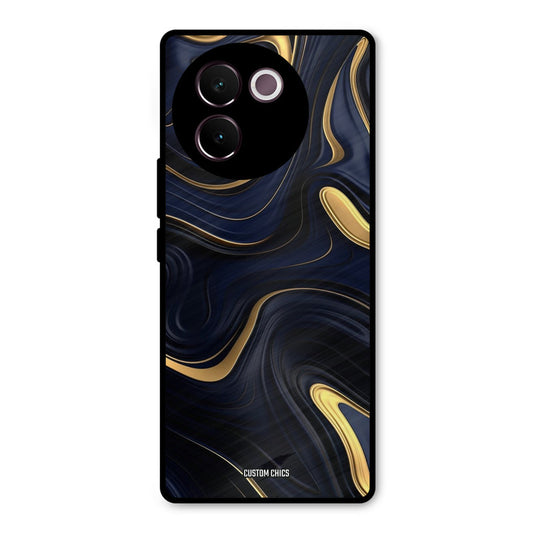 Golden Blue Paint Vivo V30e Mobile Back Cover - Aesthetic PrintShield Case