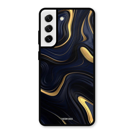 Golden Blue Paint Samsung Galaxy S21 FE 5G Mobile Back Cover - Aesthetic PrintShield Case