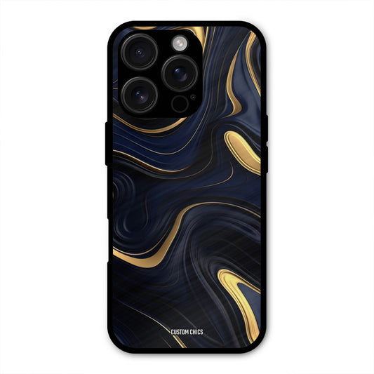 Golden Blue Paint iPhone 16 Pro Mobile Back Cover - Aesthetic PrintShield Case