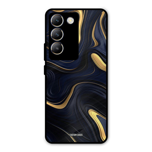 Golden Blue Paint Vivo Y200e Mobile Back Cover - Aesthetic PrintShield Case