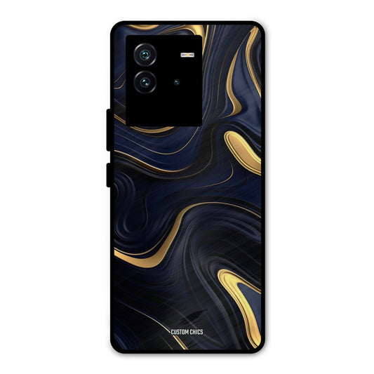 Golden Blue Paint iQOO Neo 6 5G Mobile Back Cover - Aesthetic PrintShield Case