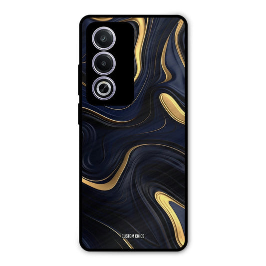 Golden Blue Paint Oppo K12x Mobile Back Cover - Aesthetic PrintShield Case