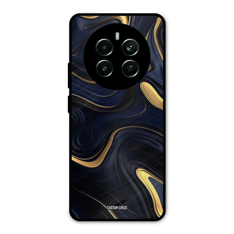 Golden Blue Paint Realme 12 Plus Mobile Back Cover - Aesthetic PrintShield Case