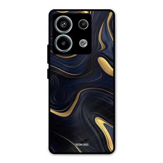 Golden Blue Paint Redmi Note 13 Pro 5G Mobile Back Cover - Aesthetic PrintShield Case