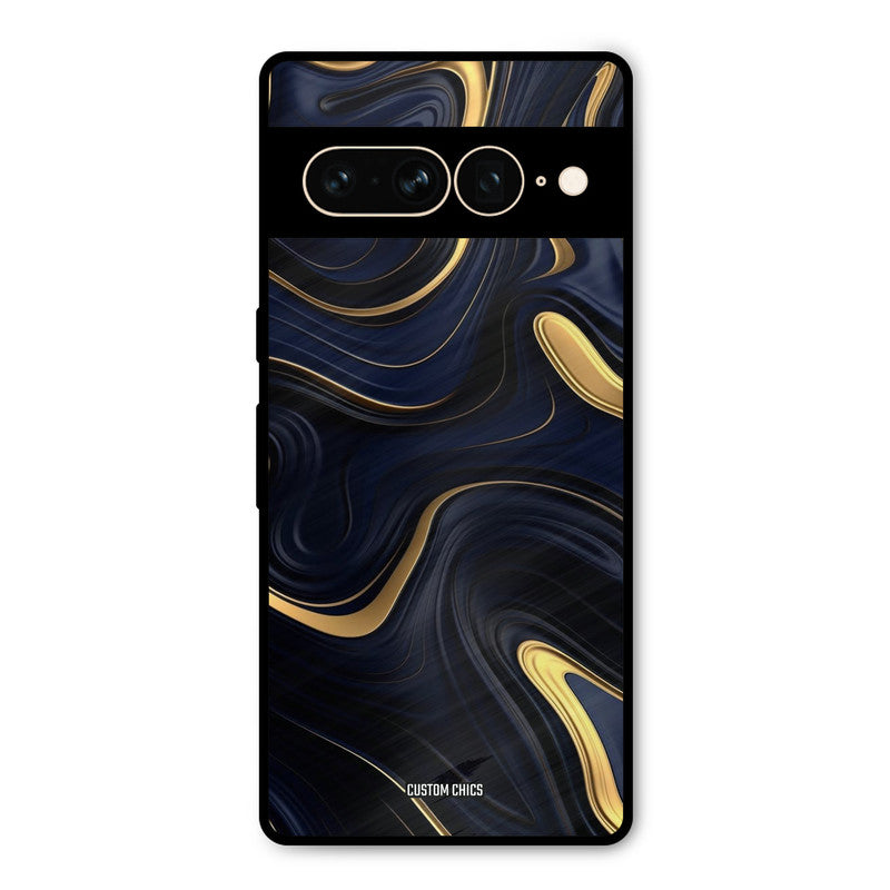 Golden Blue Paint Google Pixel 7 Pro Mobile Back Cover - Aesthetic PrintShield Case