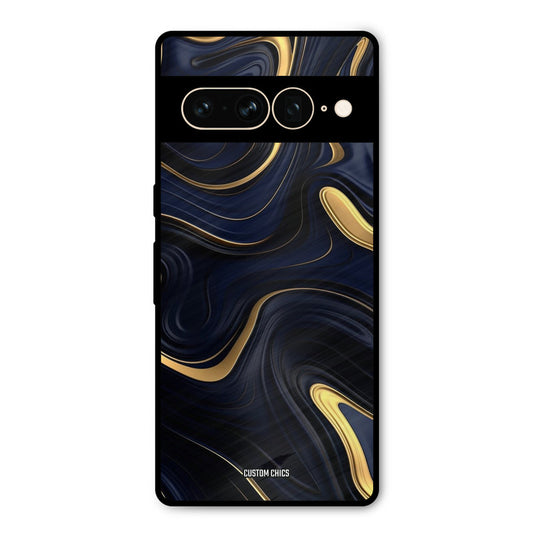 Golden Blue Paint Google Pixel 7 Pro Mobile Back Cover - Aesthetic PrintShield Case