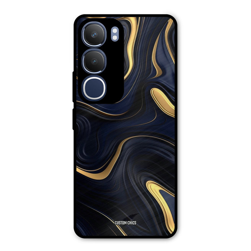 Golden Blue Paint Vivo Y29 Mobile Back Cover - Aesthetic PrintShield Case