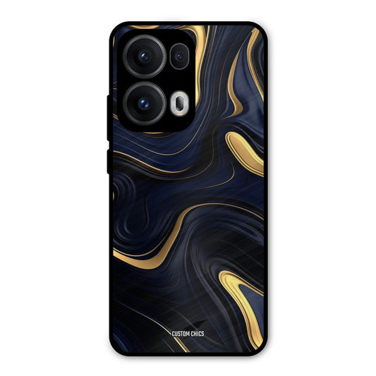 Golden Blue Paint Oppo Reno 13 Pro 5G Mobile Back Cover - Aesthetic PrintShield Case