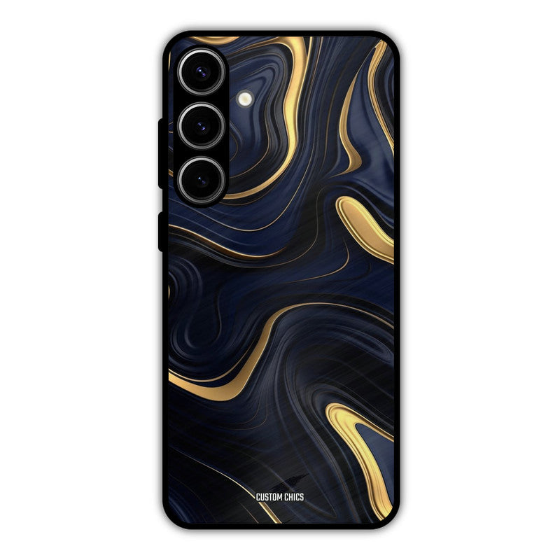 Golden Blue Paint Samsung Galaxy S24 Plus Mobile Back Cover - Aesthetic PrintShield Case