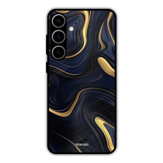 Golden Blue Paint Samsung Galaxy S24 Plus Mobile Back Cover - Aesthetic PrintShield Case