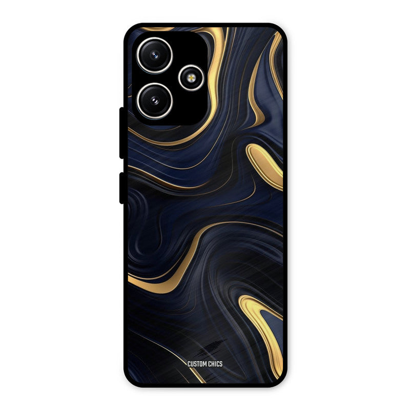 Golden Blue Paint Redmi 12 5G Mobile Back Cover - Aesthetic PrintShield Case