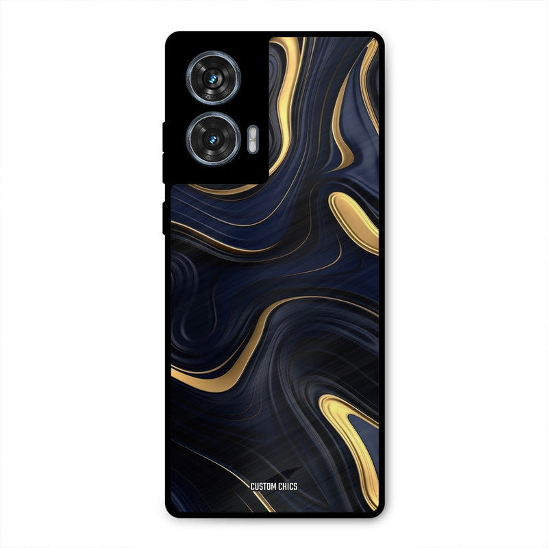 Golden Blue Paint Moto G96 Mobile Back Cover - Aesthetic PrintShield Case
