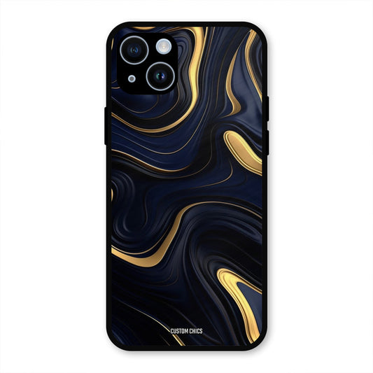 Golden Blue Paint iPhone 14 Mobile Back Cover - Aesthetic PrintShield Case