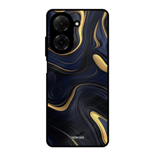 Golden Blue Paint Poco C71 Mobile Back Cover - Aesthetic PrintShield Case