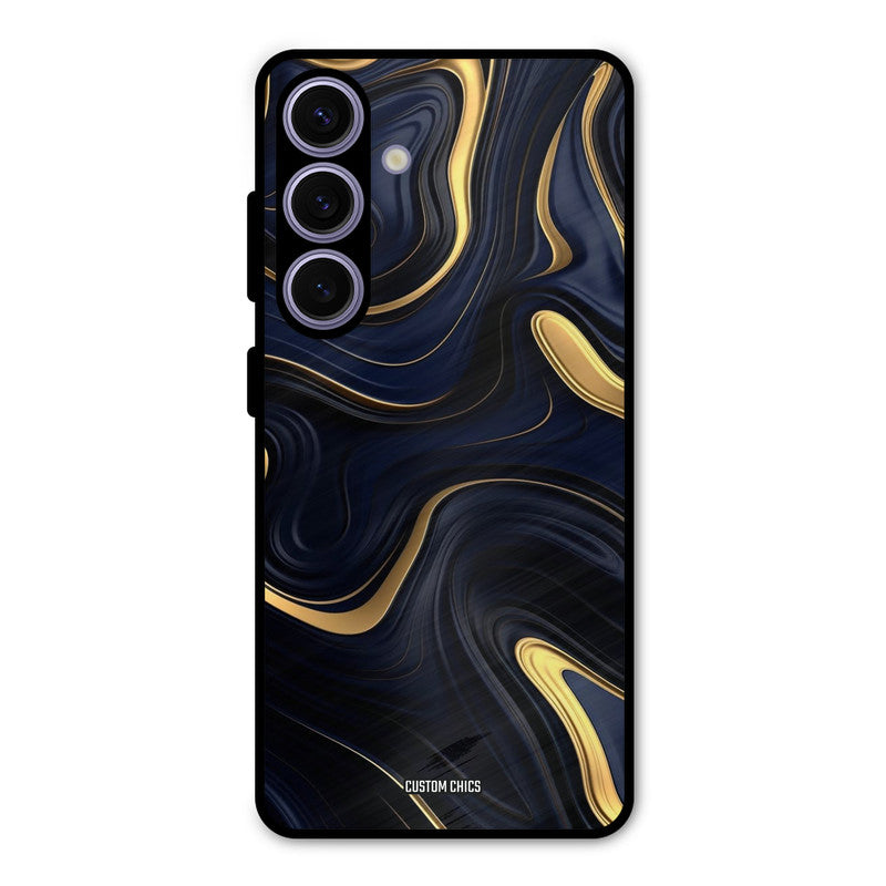 Golden Blue Paint Samsung Galaxy S24 Mobile Back Cover - Aesthetic PrintShield Case