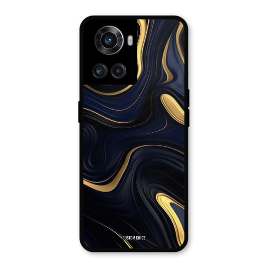 Golden Blue Paint OnePlus 10R Mobile Back Cover - Aesthetic PrintShield Case