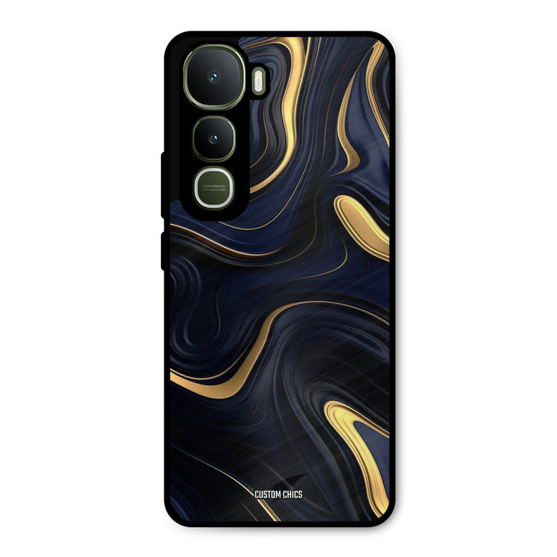 Golden Blue Paint Vivo Y400 Mobile Back Cover - Aesthetic PrintShield Case