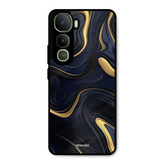 Golden Blue Paint Vivo Y400 Mobile Back Cover - Aesthetic PrintShield Case