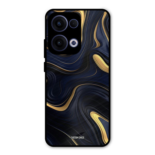 Golden Blue Paint Oppo Reno 13 5G Mobile Back Cover - Aesthetic PrintShield Case