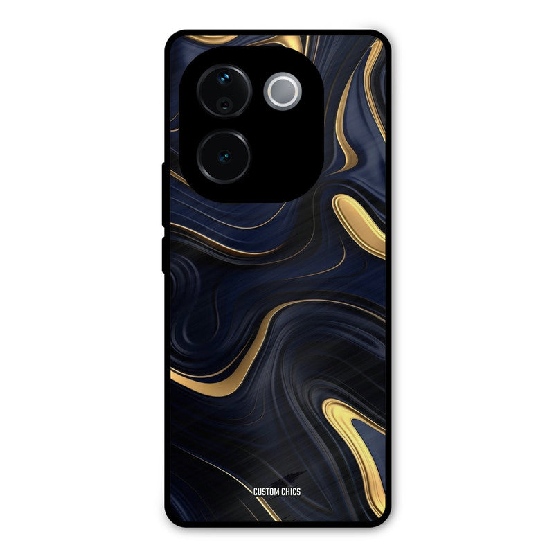 Golden Blue Paint iQOO Z9s Pro Mobile Back Cover - Aesthetic PrintShield Case