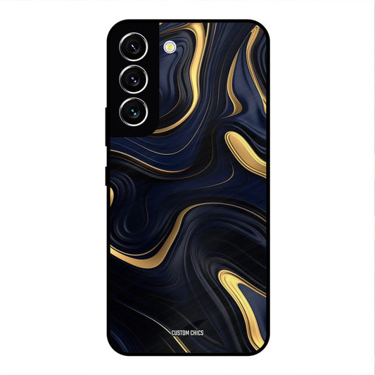 Golden Blue Paint Samsung Galaxy S22 Mobile Back Cover - Aesthetic PrintShield Case