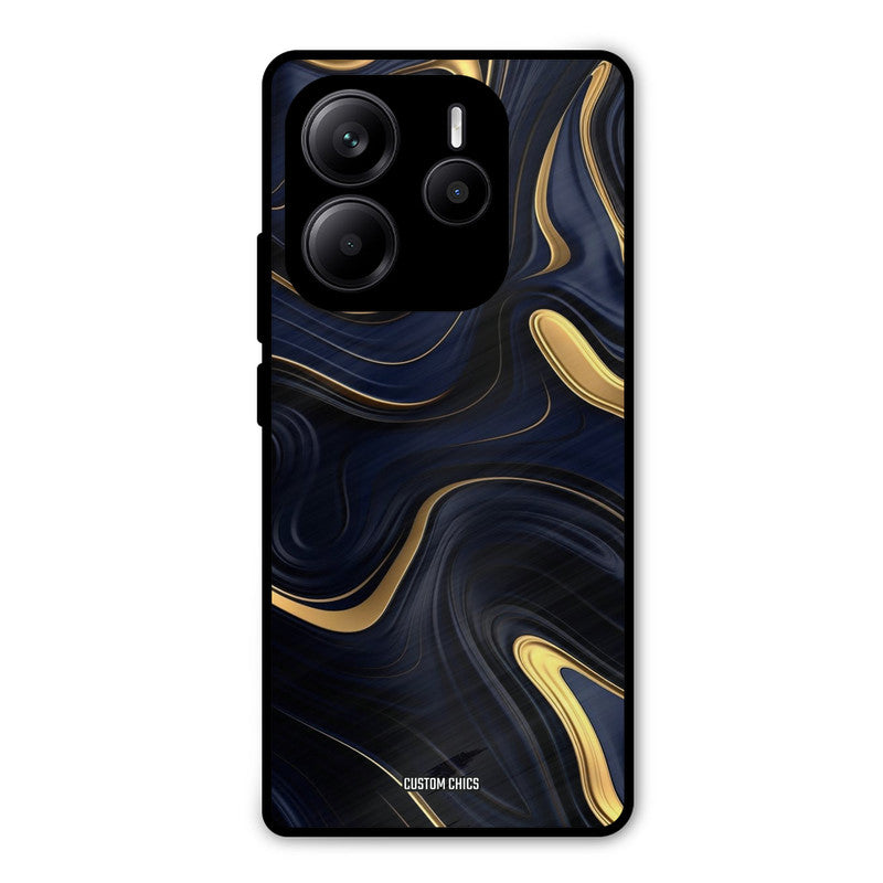 Golden Blue Paint Redmi Note 14 Mobile Back Cover - Aesthetic PrintShield Case