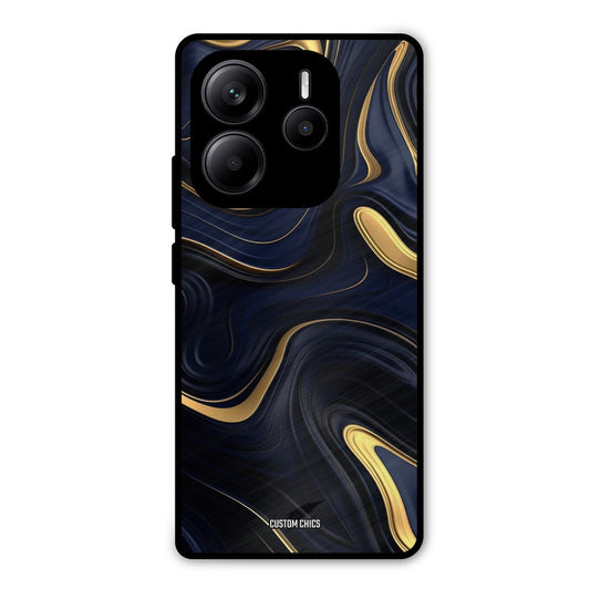 Golden Blue Paint Redmi Note 14 Mobile Back Cover - Aesthetic PrintShield Case