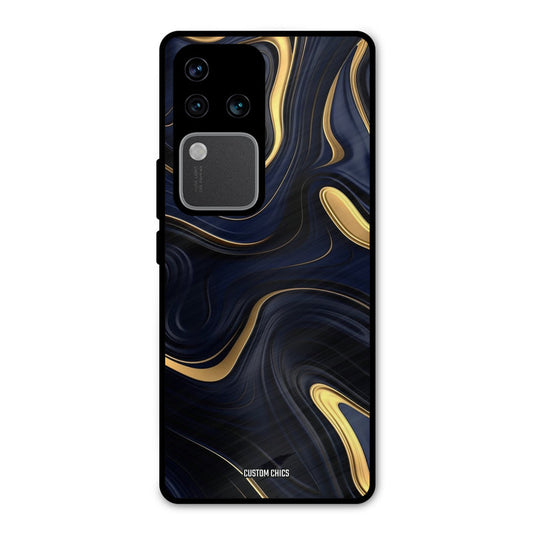 Golden Blue Paint Vivo V30 Pro Mobile Back Cover - Aesthetic PrintShield Case