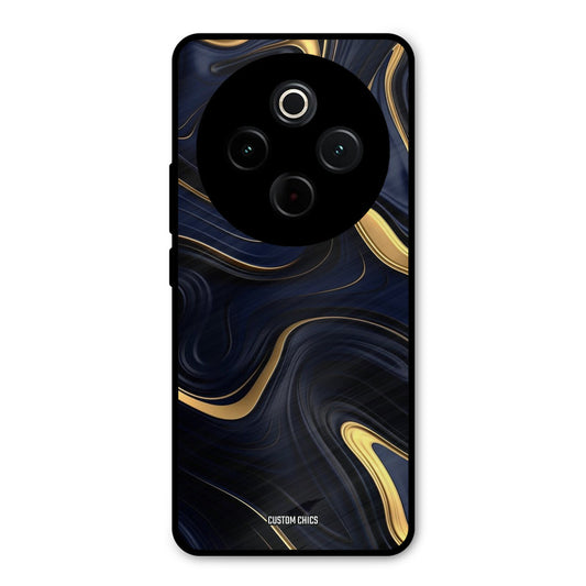 Golden Blue Paint iQoo Z10 Mobile Back Cover - Aesthetic PrintShield Case